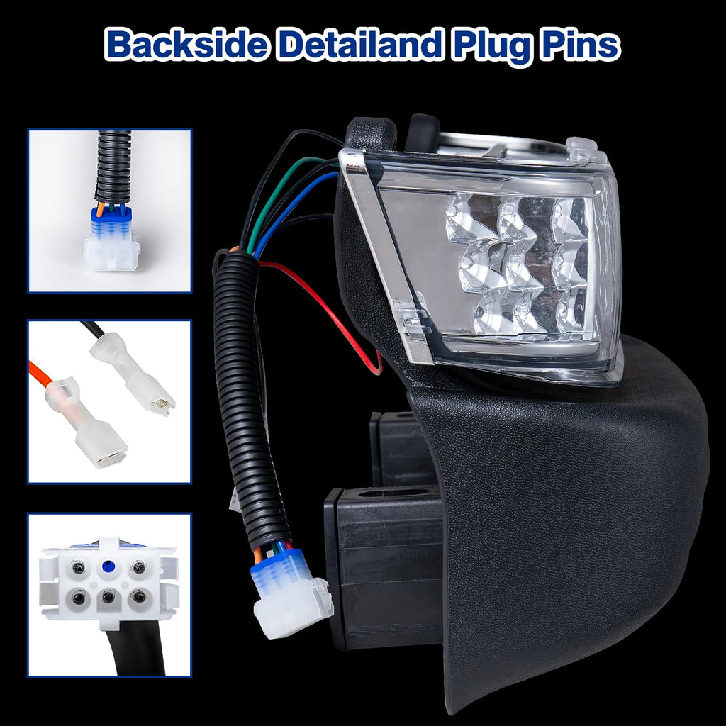 WEKANI Upgrade Golf Cart Headlight Kit with Bumper for Club Car Precedent 2004-UP, Golf Cart Front LED Light Kit Replacement 12V for Club Car Precedent