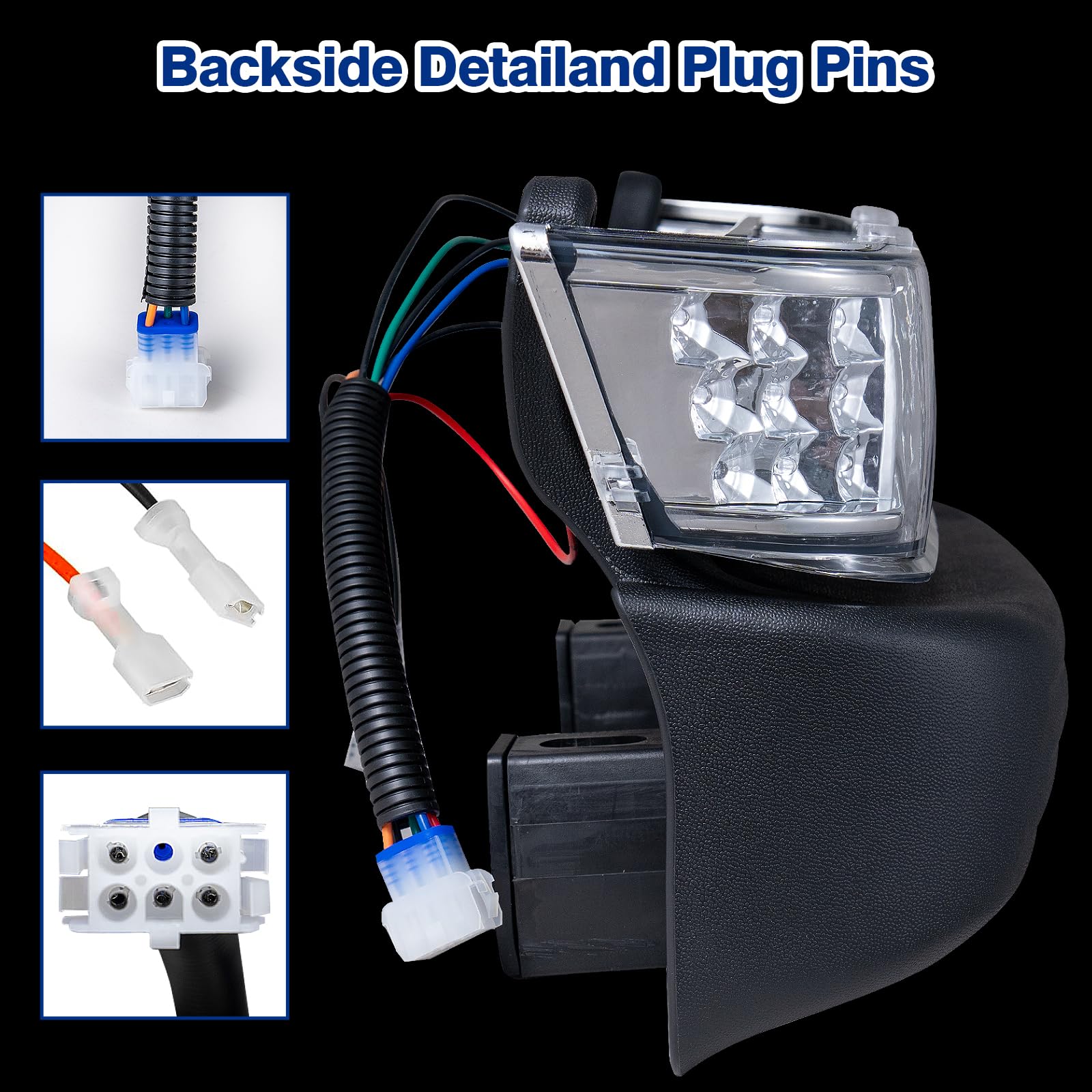 WEKANI Upgrade Golf Cart Headlight Kit with Bumper for Club Car Precedent 2004-UP, Golf Cart Front LED Light Kit Replacement 12V for Club Car Precedent