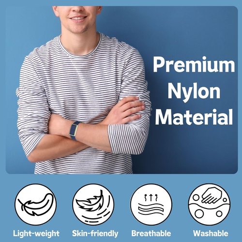 Vanet Nylon Straps Compatible with Polar Loop Bands/Polar 360 Replacement, Elastic Woven Strap Breathable Sport Adjustable Stretchy Braided Hook & Loop Wristbands for Men Women [NO Tracker]