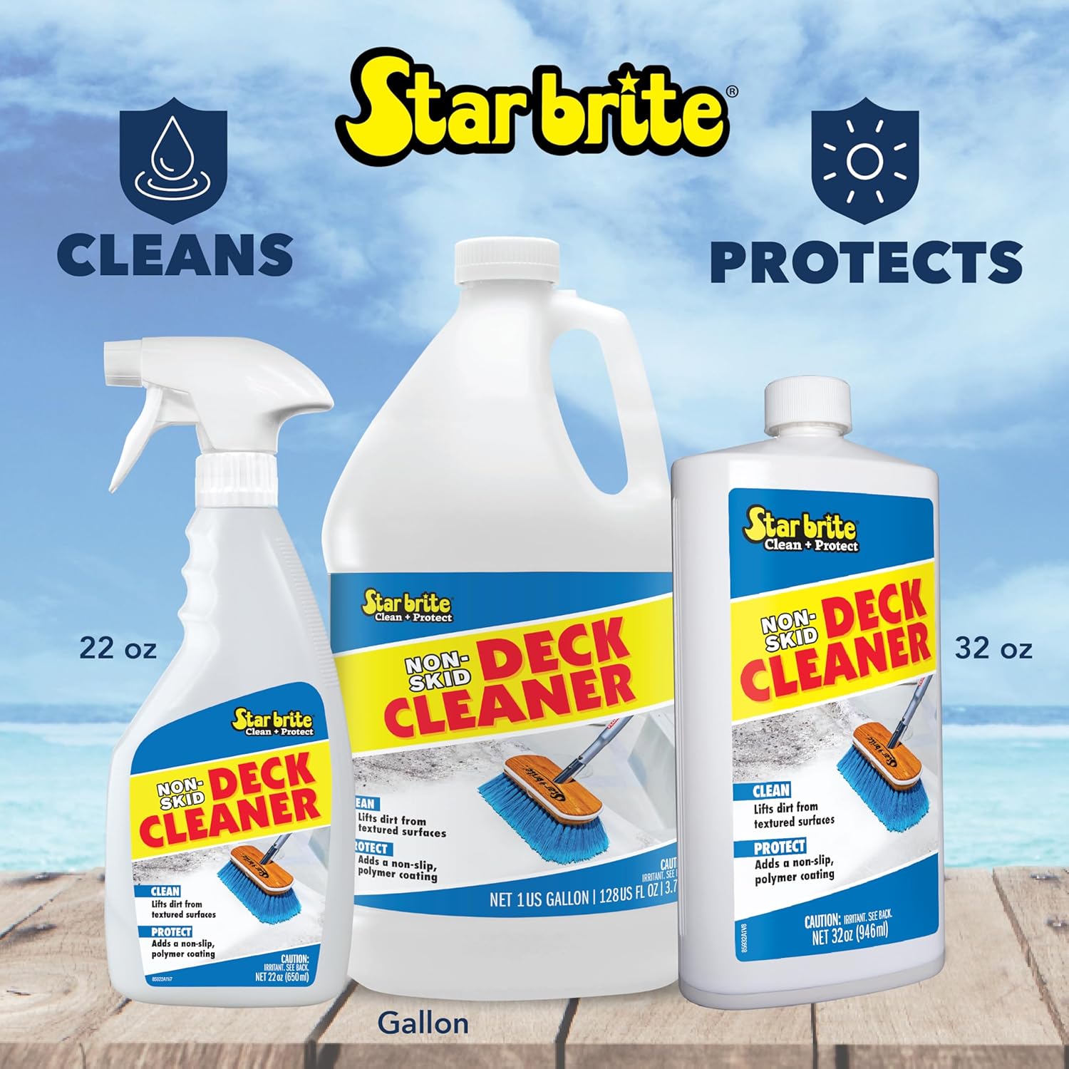 STAR BRITE Non-Skid Deck Cleaner - Ultimate Boat Deck Wash for Fiberglass, Vinyl & Metal Surfaces