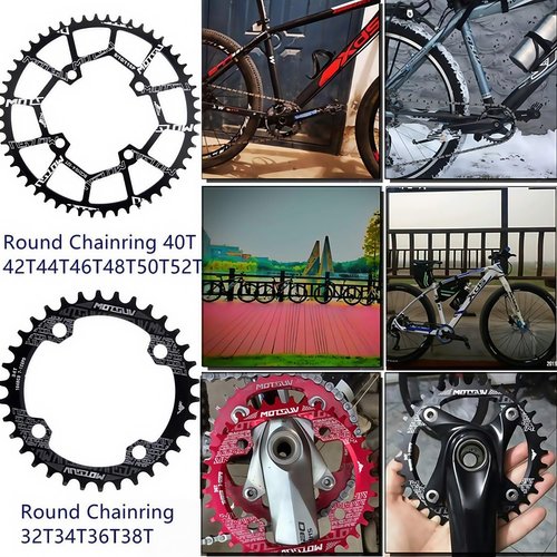 YBEKI Pro-Grade 104BCD Chainring (30-52T) CNC 7075-T6 Aluminum Narrow-Wide MTB/Road Round Oval Bike Chainwheel | Shimano/SRAM 8-11 Speed Compatible | 573MPa Strength (Black Round, 42T)