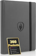 Fabmaker Premium 9 Pocket Card Binder - Sturdy Collection Album for 360 Game & Sports Cards | Grey