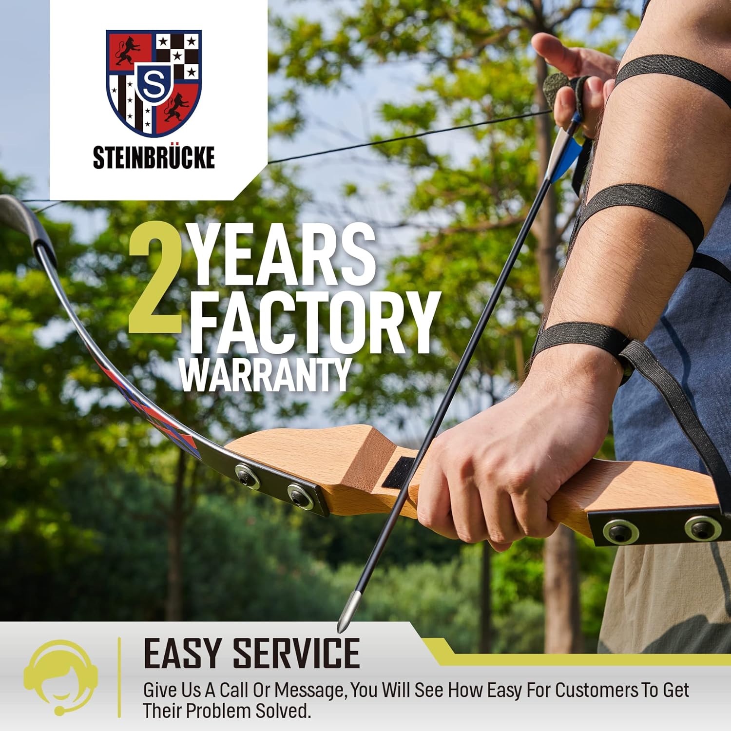 Skiennix 54” Recurve Bow - Lightweight Traditional Wood Takedown Bow for Adults & Beginners (40lbs)