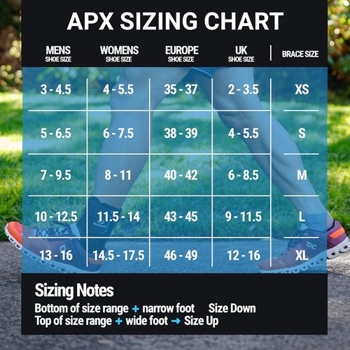 APX Ankle Brace - Adjustable Compression Support for Sprains | No Lace, Figure-8 Design, Medium Size