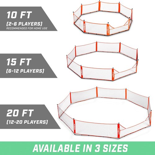 GoSports Gaga Ball Pit - Portable 10 ft, 15 ft, or 20 ft Indoor/Outdoor Fun for Schools & Camps
