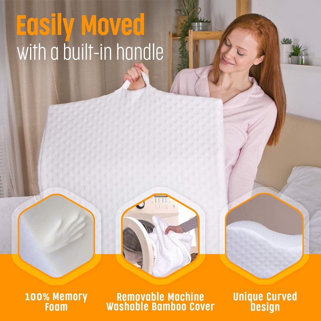 Aeris Wedge Pillow - Memory Foam Bed Wedge for Post-Surgery Recovery & Snoring Relief | Breathable Viscose Cover