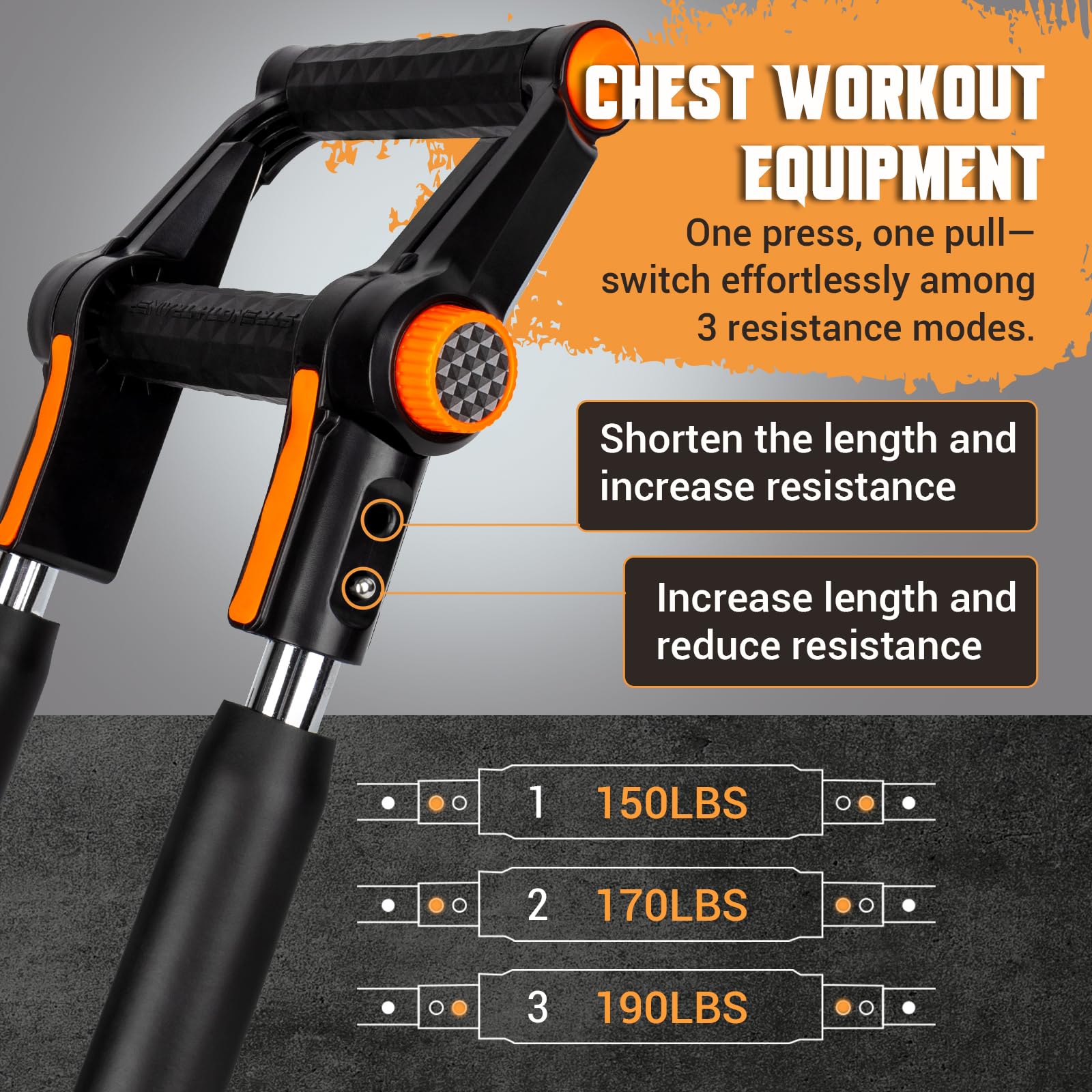 Twister Arm Trainer, 3 in 1 Adjustable Chest Trainer for Men with Poster & Storage Bag, Multifunctional Push up Bar, Home Gym Chest Workout Equipment for Arm Strengthening Chest Builder (130-150 lbs)