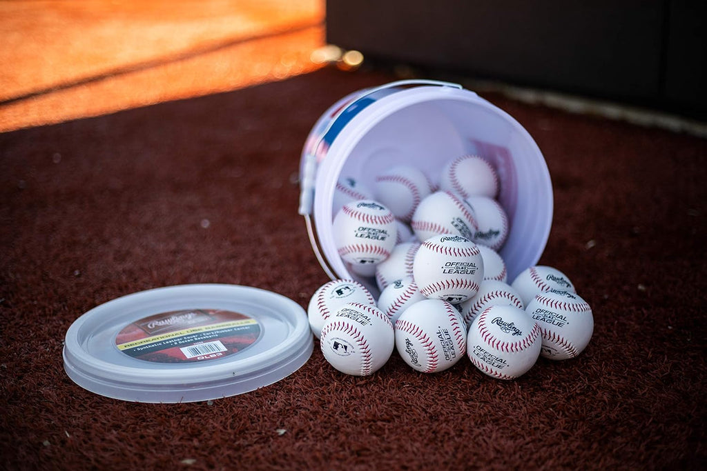 Rawlings Official League Practice Baseballs - Youth 8U | OLB3 | 24 Count Bucket for Recreational Use