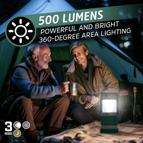 Energizer S-500 Hybrid Power Camping Lantern - Solar & Rechargeable | IPX4 Water Resistant LED Light