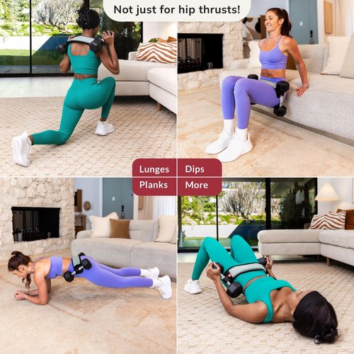 Bellabooty Belt Mini - Bellabooty Exercise Hip Thrust Belt Mini – For Dumbbells, Kettlebells, and Plates – Slip-Resistant Padding for Hip Protection – Perfect for Gym, Home, and On-the-Go Workouts