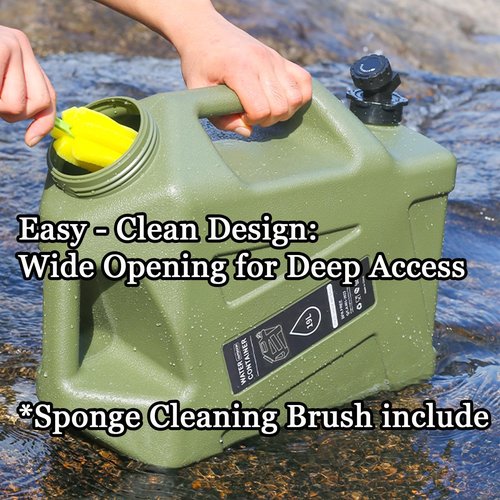Xurwiin 5 gallon Camping Water Container with Spigot, Portable BPA-Free Water Jug for Camping Hiking Emergency Stroage (Army Green, 5, Gallons)