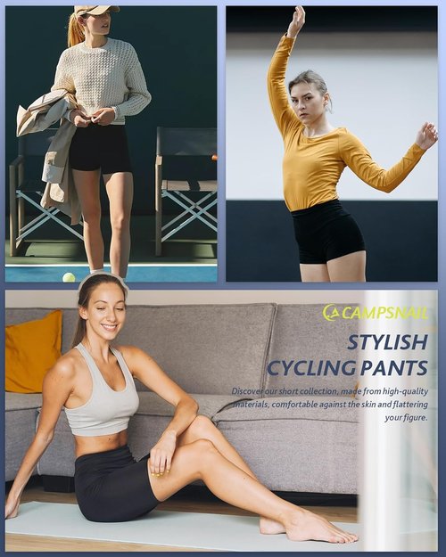 CAMPSNAIL Workout Biker Shorts for Women - High Waisted Tummy Control Spandex | 3"/5"/8" Sizes for Yoga & Dance