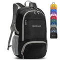ZOMAKE Lightweight Packable Backpack 30L, Foldable Hiking Backpacks Water Resistant Compact Folding Daypack for Travel(Pure Black)