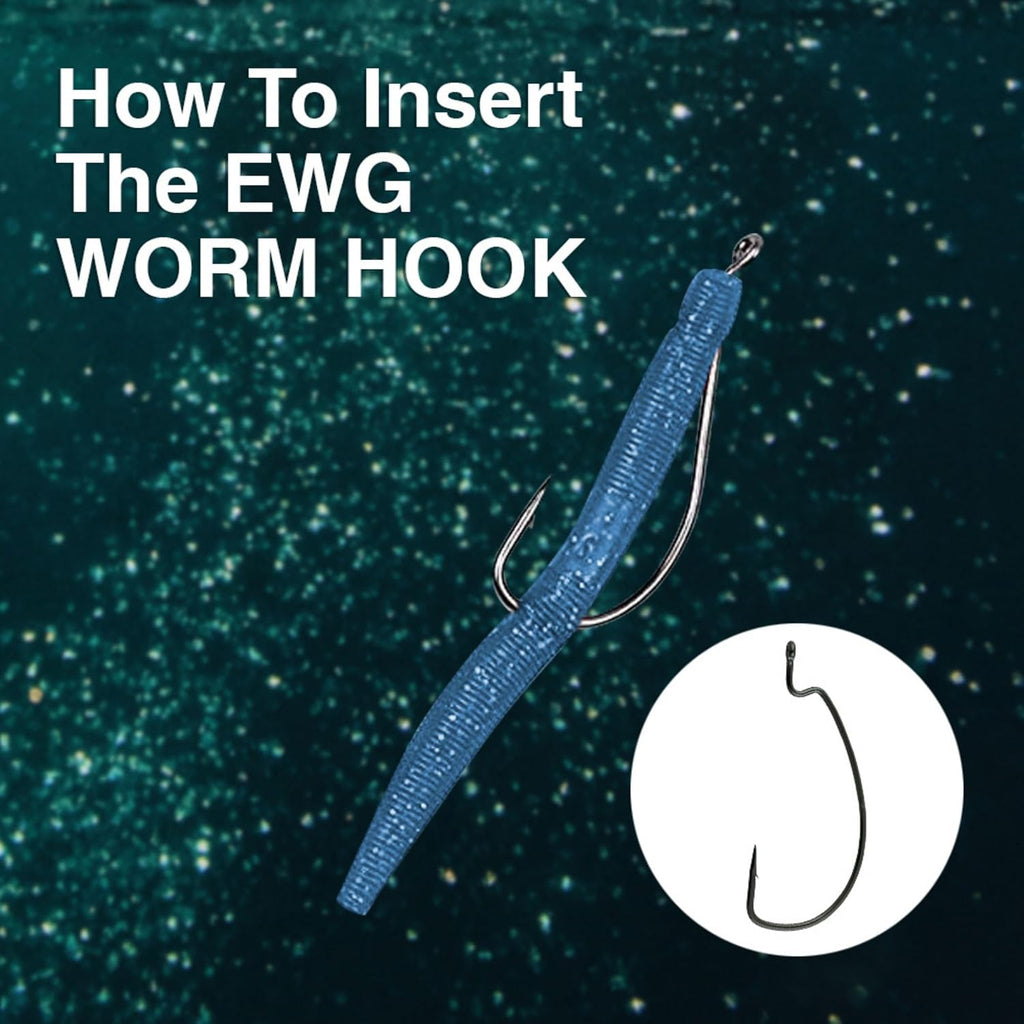 Reaction Tackle Offset EWG Worm Hooks - Super Strong Wide Gap for Texas Rig Soft Plastics | 25 Pack