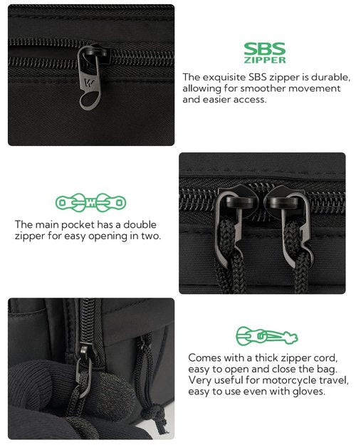 WATERFLY Fanny Pack Waist Packs: Large Crossbody Fanny Packs for Women Men with 5 Zipper Pockets Adjustable Strap Waist Bags Hip Pack for Traveling Cycling Running Hiking-Black