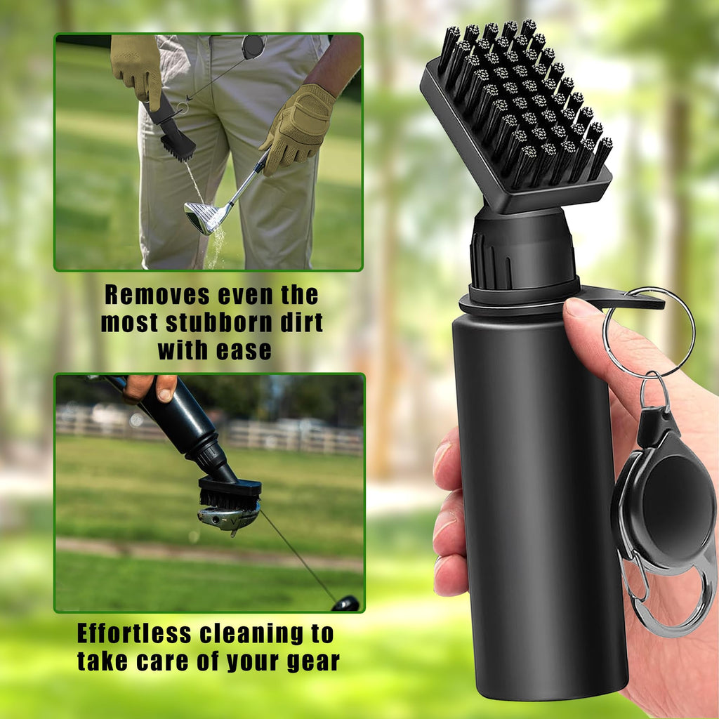 PUWENHAN 3 Pack Golf Towel with Golf Club Brush Cleaner Set with Water Bottle –Golf Accessories Gift Set for Men & Women, Cleaning Kit for Clubs & Balls Cleaning Brush Tools Gifts for Golfers
