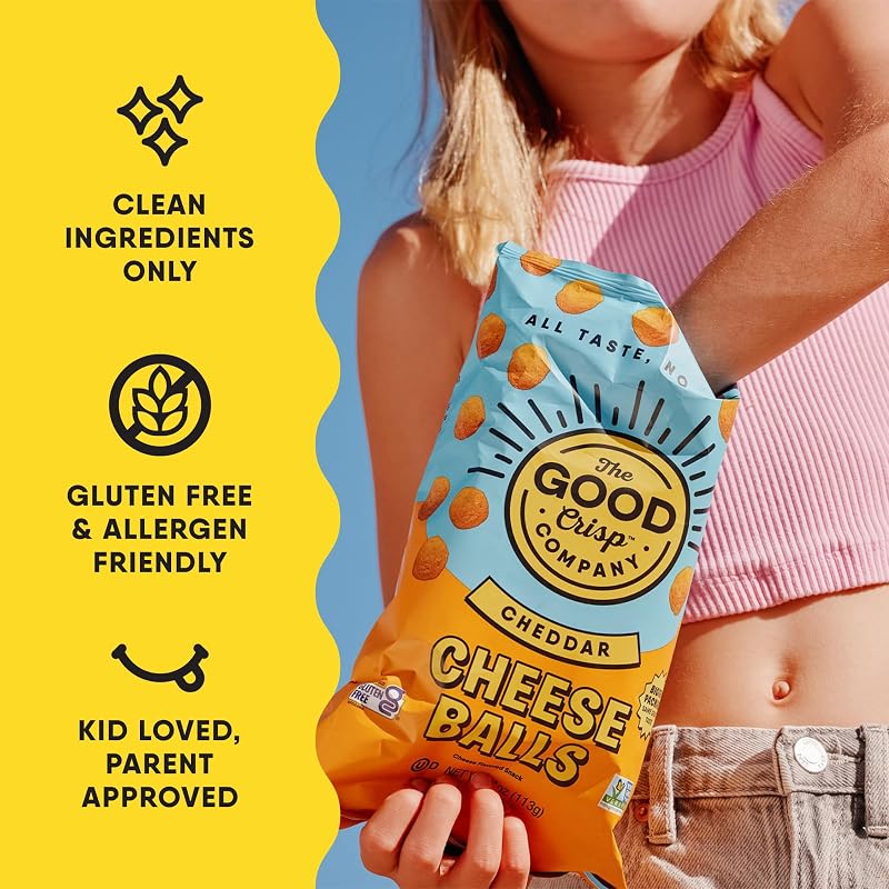 Cheddar Cheese Balls – 4 oz, Pack of 8 | The Good Crisp Company, Variation: Cheddar+4 Ounce