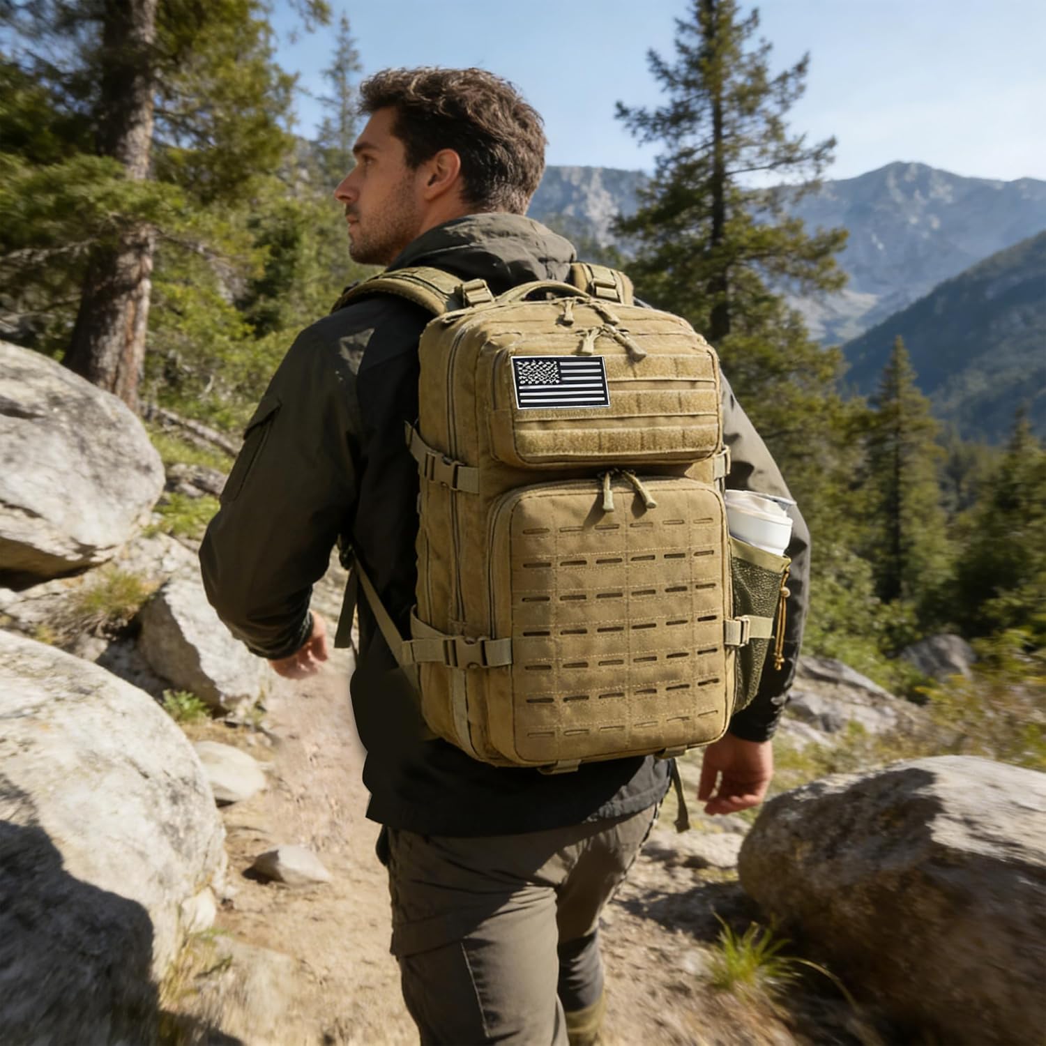 Skiennix Military Tactical Backpack - 45L/25L Assault Pack for Hiking | Unisex Molle Daypack