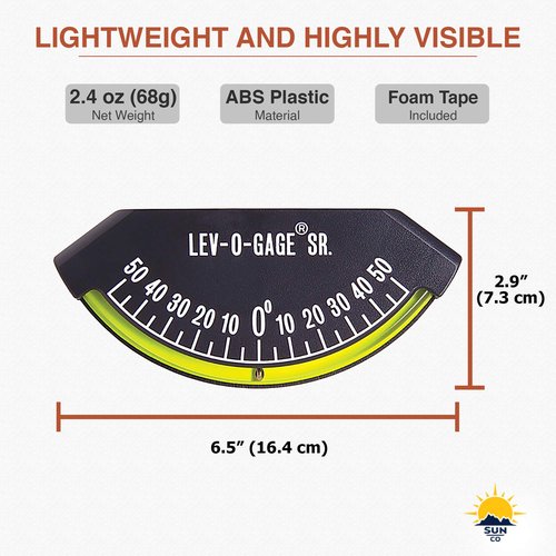 Sun Company Lev-o-gage Sr. Marine - Heel-Angle Clinometer for Boats and Marine Vessels | Measures Angle from -50 to 50 Degrees