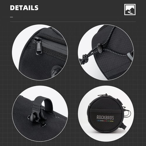 ROCKBROS ROAD TO SKY Bike Handlebar Bag Bicycle Front Bag Bag Storage Bag Lightweight & Sturdy Bicycle Handlebar bag for Road Mountain Bike 2L,Black