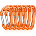PANDENGZHE 6pcs Small Carabiner Clips, 9KN (2023lbs) Heavy Duty, Lightweight Carabiner for Camping, Hiking, Keychain, Gym, Dog Leash (Orange)