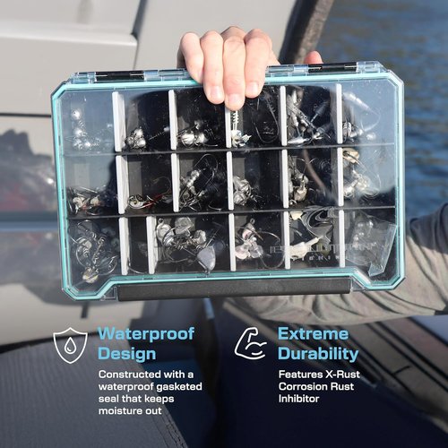 Evolution Fishing BallistiX 3.6 Tackle Tray - Waterproof, Anti-Corrosion, Single Latch, Clear Lid, Lure Box, Tackle Storage Box, Removable Dividers