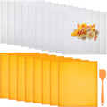 Orange Silicone Dehydrator Mats Pack – 8 Sheets with Edges, 10 Mesh Mats & 1 Scraper