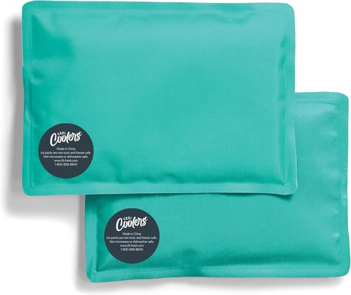 Fit & Fresh Cool Coolers | 2-Pack Soft Ice Packs for Lunch Bags - Durable, Flexible, Easy to Clean, Teal