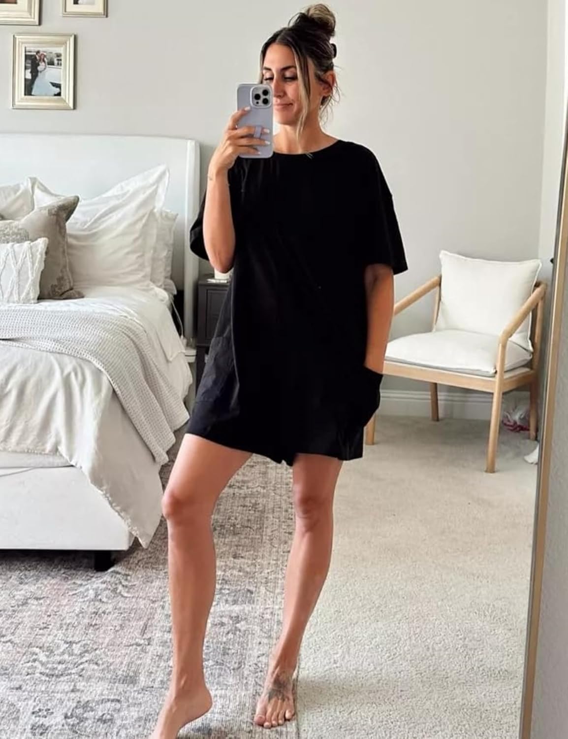 Skiennix Women's Athletic Romper - Casual Oversized Jumpsuit for Workout & Everyday Wear