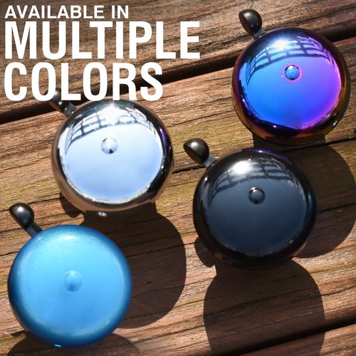 MARQUE Bike Bell for Adults & Kids – Nice, Loud, Crisp Ding Sound Bicycle Bell–Must Have Bicycle Accessories for Mountain MTB, Beach Cruiser, Commuter, Kids Bike–Easy Install on Handlebar (Oil Slick)