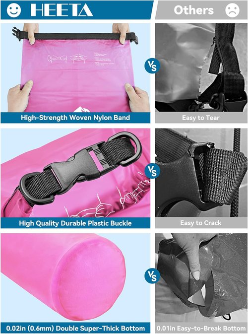 HEETA Waterproof Dry Bag - Lightweight Roll Top Storage for Travel, Swimming & Kayaking | 5L/10L/20L/30L/40L Options