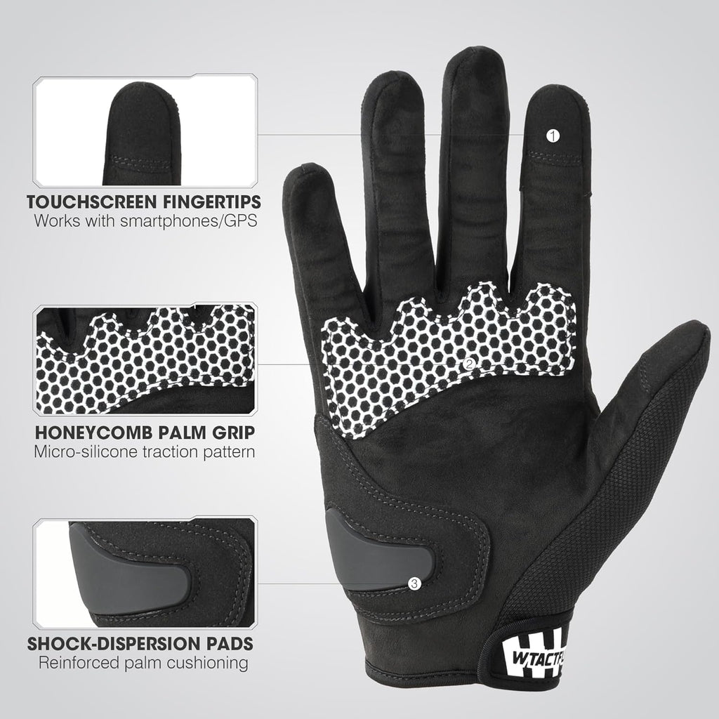 WTACTFUL Motorcycle Gloves - Lightweight Touchscreen Design for Men | Breathable Summer Riding Gear