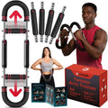 ENERGILZ Twister Arm Trainer | Chest Workout Equipment Also for Biceps, Shoulders, Forearms, Back, Legs; Arm Chest Trainer for Men, Women, Beginners, Pros | 2 Spring Sets, 6 Resistance Levels (Red)