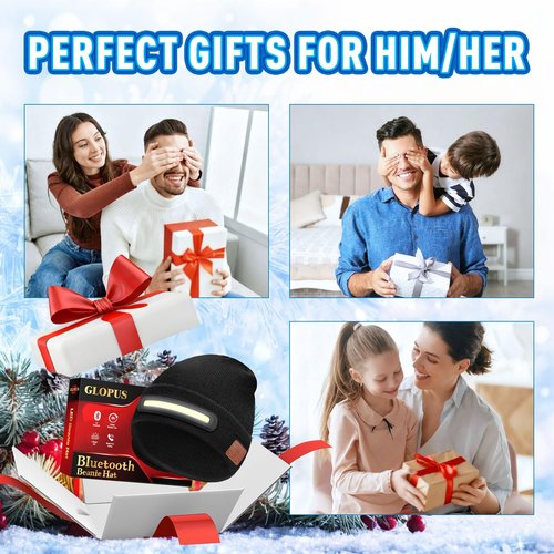 Stocking Stuffers for Adults Men, Bluetooth Beanie Hat with Light, Christmas Stocking Stuffers for Teen Boys, White Elephant Gifts for Adults Him Boyfriend Dad Husband, Gifts for Men Who Want Nothing