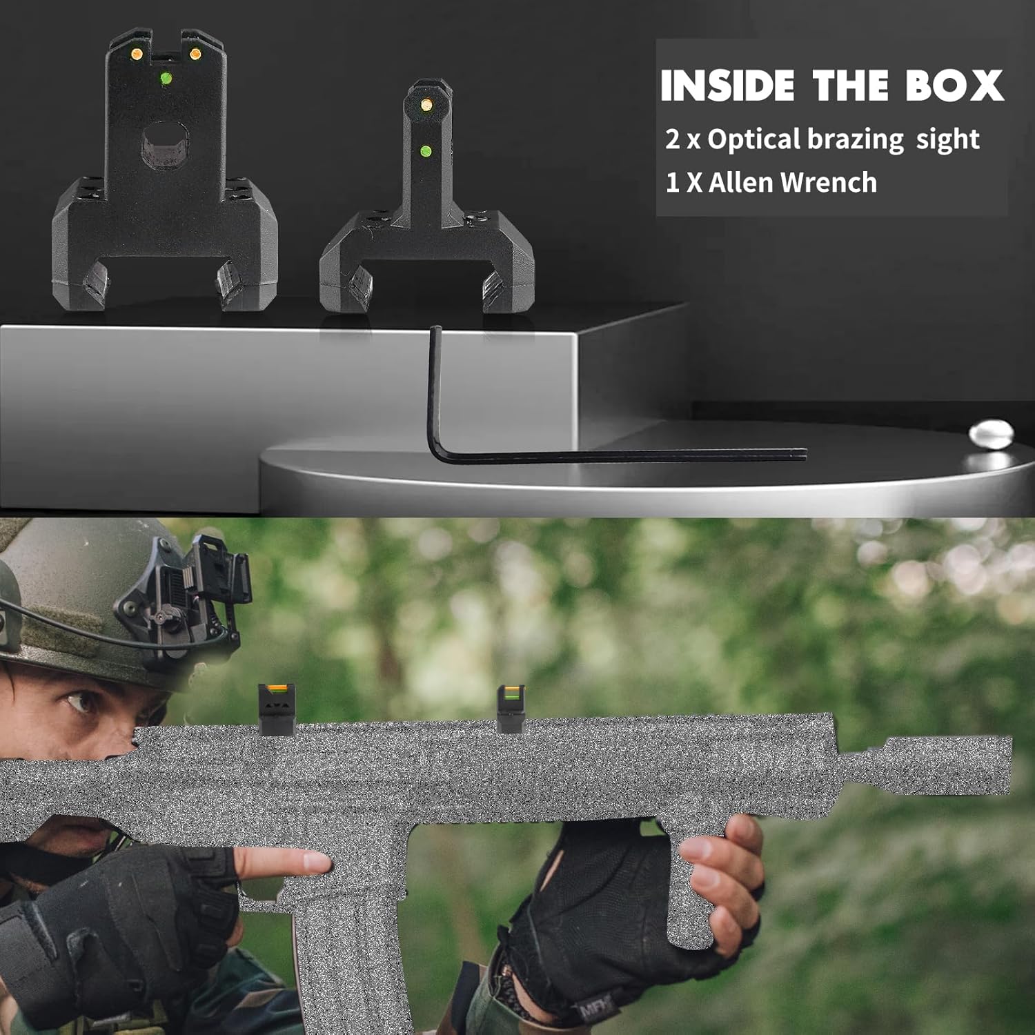 ZBULAR ZR-L3 Fiber Optic Front & Rear Sight - Multiple Aiming Methods for Enhanced Accuracy