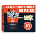 Ignik Resealable Multiple-Use Hand Warmers for 10 Hours of Heat Across 72 Hours, 80 Pairs