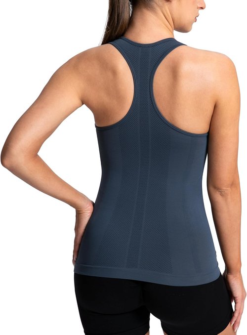 MathCat Racerback Workout Tank Tops for Women - Seamless Padded Yoga & Running Camisole with Built-In Bra