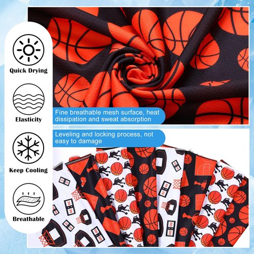FuWeave 24 Count Basketball Cooling Towel 40 x 12 Inch Breathable Sport Cooling Towel Microfiber Fast Drying Basketball Team Gifts for Athletes Yoga Gym Camping Running