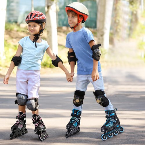 Rotayi Girls Inline Skates Ages 5-8 8-12, Adjustable Light Up Wheels Roller Skates Blades for Kids and Adults Women, Outdoor Roller Skates for Youth Teens, Purple