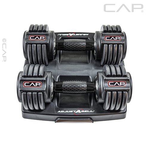 CAP 12.5 lb Pair ADJUSTABELL Adjustable Dumbbell with Contoured Full Rotation Handle, Honeycomb Design, Black