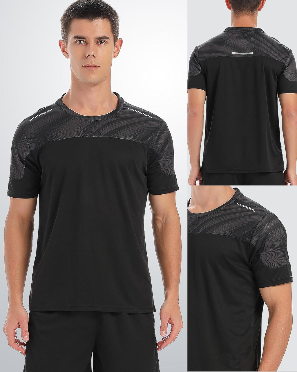 Skiennix 5-Pack Men's Workout Shirts - Quick Dry Athletic Short Sleeve Crew Neck Tees