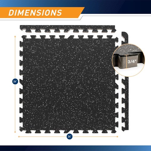 Marcy Interlocking EVA Foam Gym Floor Mat - Dual Density Rubber for Exercise Equipment | 40" Size