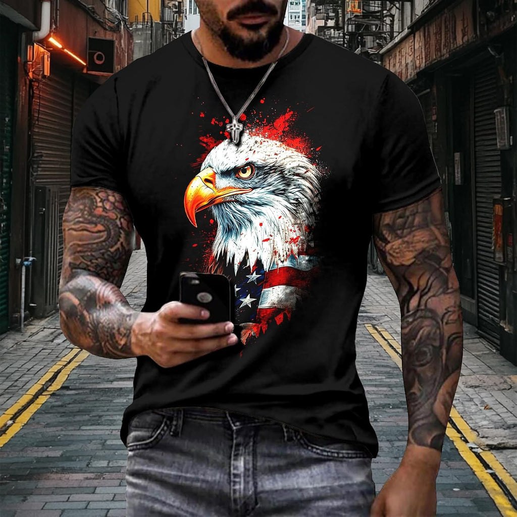 Skiennix Cotton T-Shirts for Men - Funny Novelty Print Short Sleeve Crewneck | Big & Tall Casual Wear