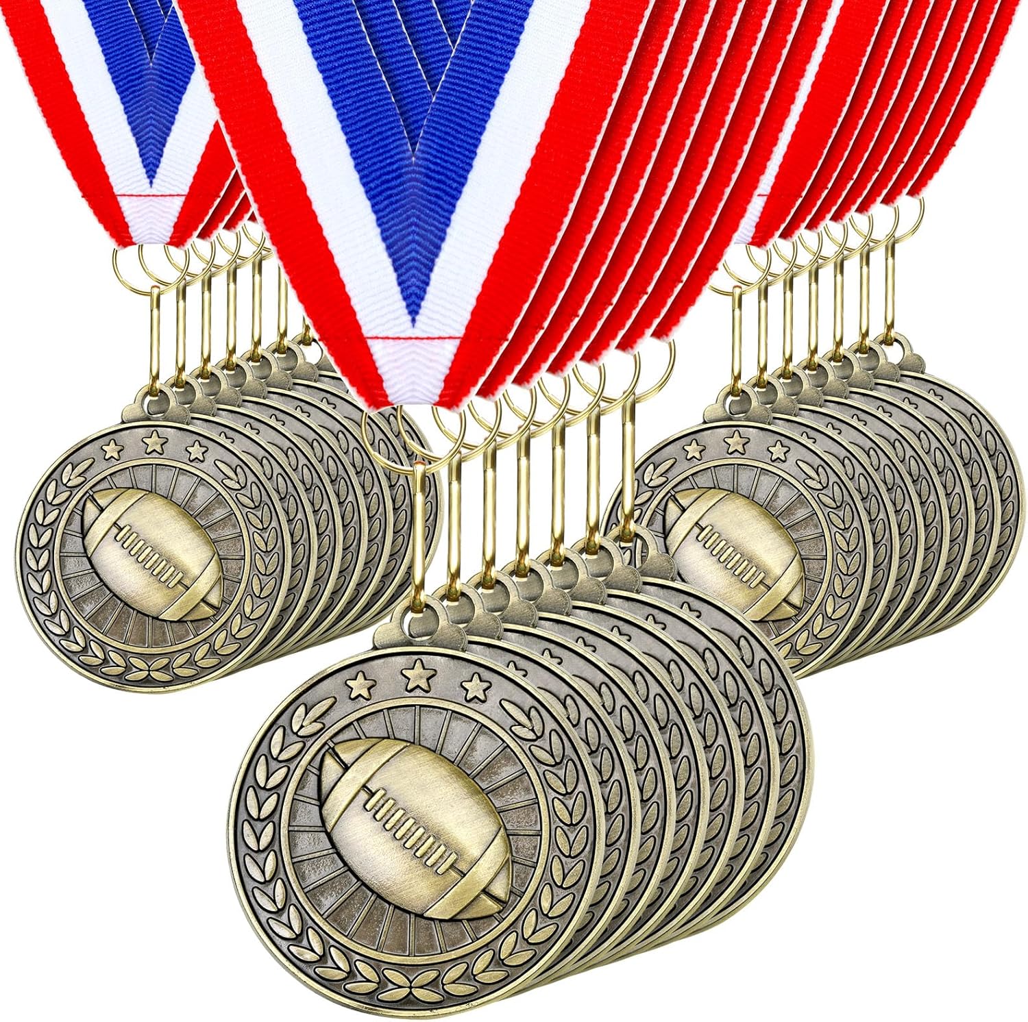 Remuuly Gold Sports Medals - 30 Pcs Bulk Set for Basketball, Soccer, Baseball & More | 2" Awards