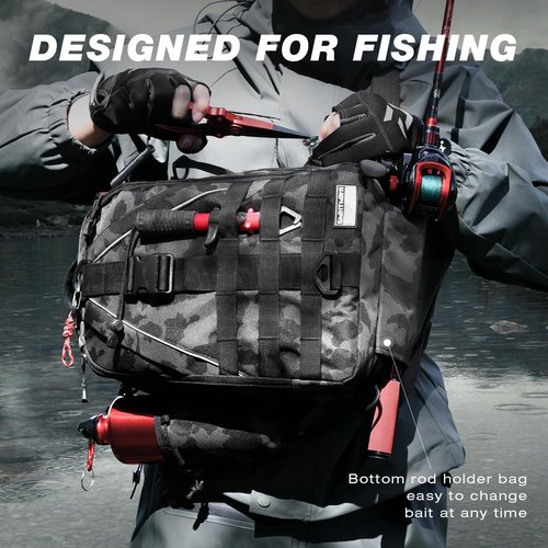 Ghosthorn Fishing Backpack | Lightweight Tackle Sling Bag with Rod Holder - Ideal Fly Fishing Gift for Men & Women
