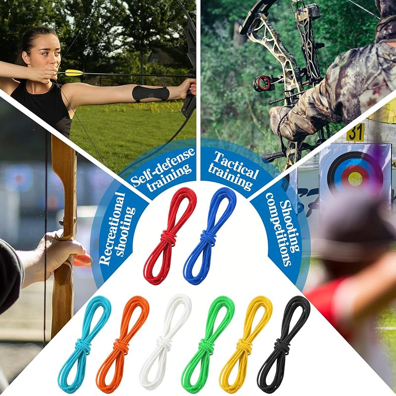 D Loop Ropes 10 ft Archery Bow String Release Set – 8 Color Nylon D Loop Wires for Compound Bows