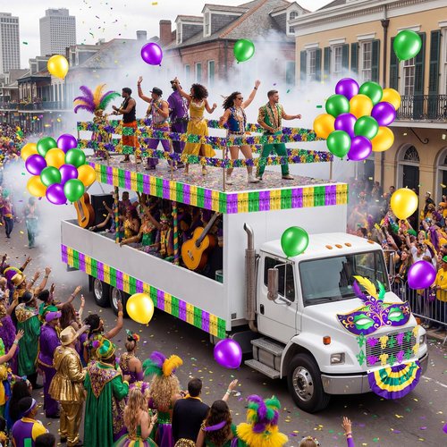 Lunmon 39-41 Pcs Mardi Gras Golf Cart Decoration Kit Purple Green Gold Car Wagon Parade Supplies Tragedy Comedy Mask Garland Decor for Holiday Party Decoration(Mardi Gras)