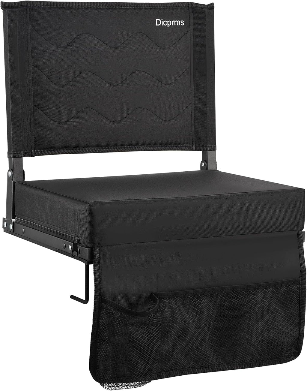 Skiennix Stadium Seats - Portable Bleacher Chairs with Back Support & Thick Padding | Black