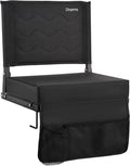 Skiennix Stadium Seats - Portable Bleacher Chairs with Back Support & Thick Padding | Black