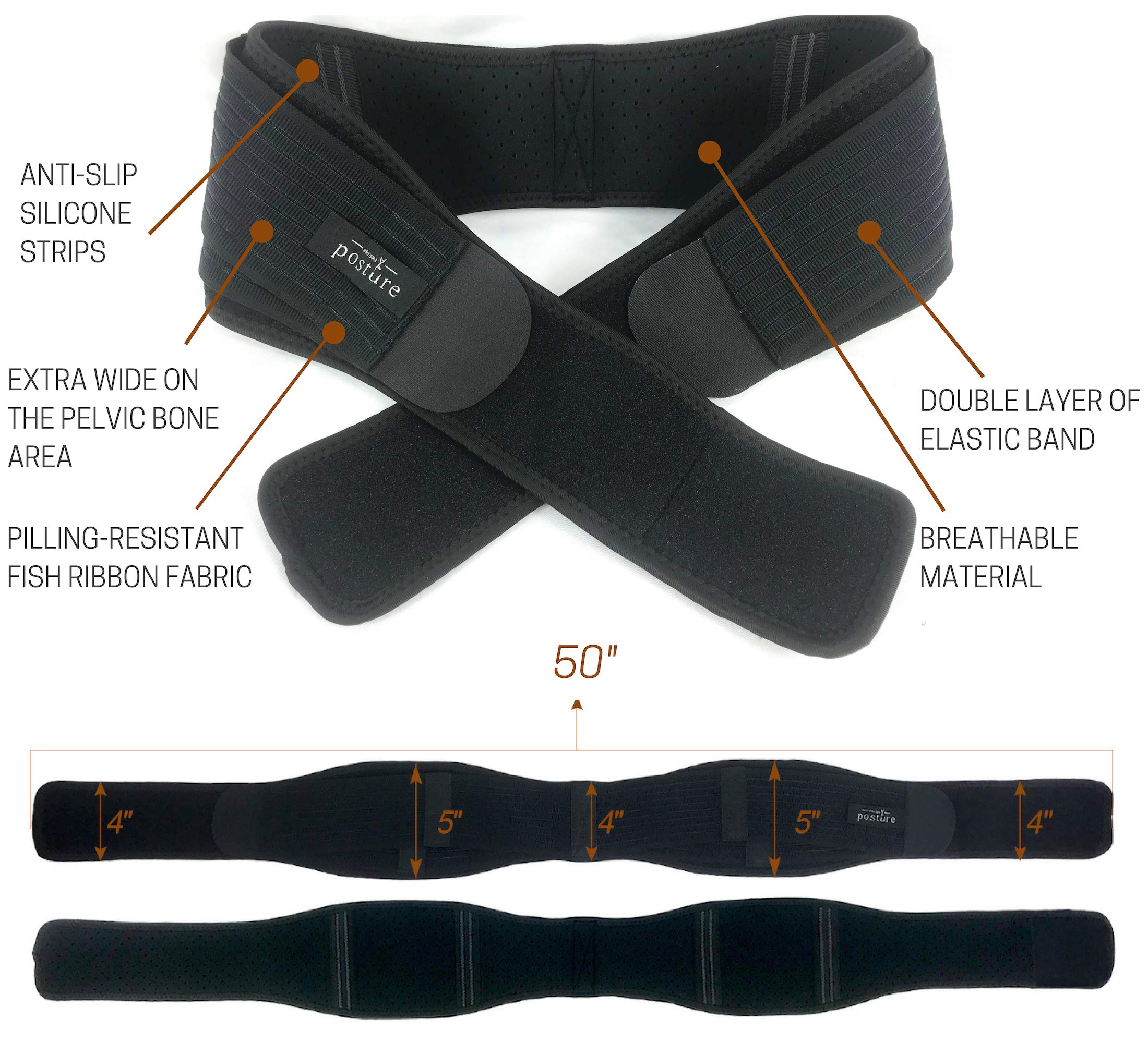 Vriksasana Si Belt for Men and Women that Treat Sciatica, Including Pelvic, Back and Leg Pain Nerve Pain, Stabilize Sacroiliac Joint | Trochanter Brace | Anti-Slip and Pilling-Resistant